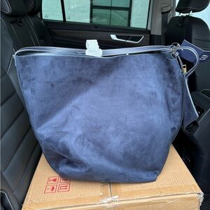 GAP Blue Suede Tote Bag